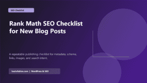 Rank Math SEO Checklist for New Blog Posts featured image