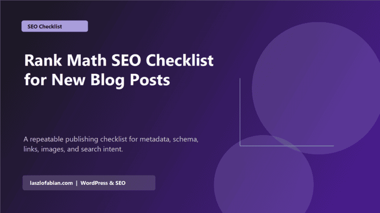 Rank Math SEO Checklist for New Blog Posts featured image