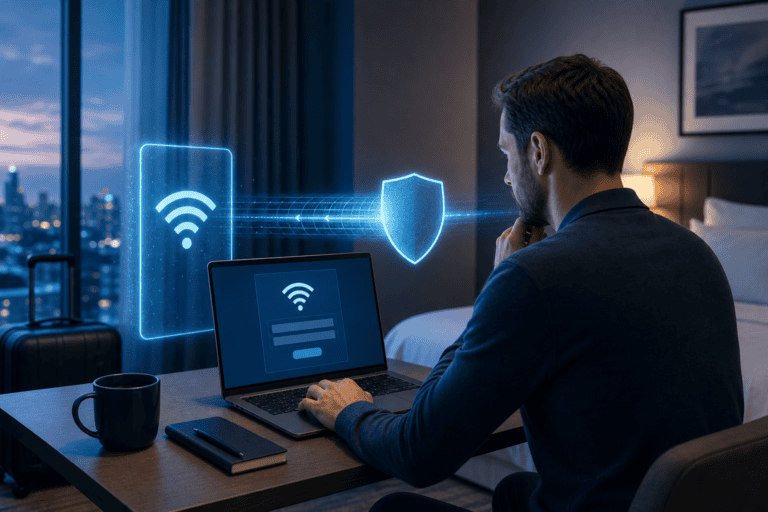 hotel Wi-Fi login page NordVPN