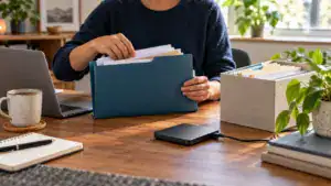 Reviewing a working file collection alongside a separate recovery copy.