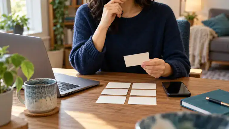 A person reviewing a manageable password routine across a laptop and phone.