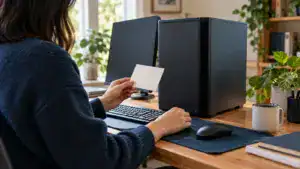 Preparing a desktop computer for a controlled protection setup.