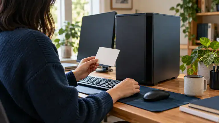 Preparing a desktop computer for a controlled protection setup.