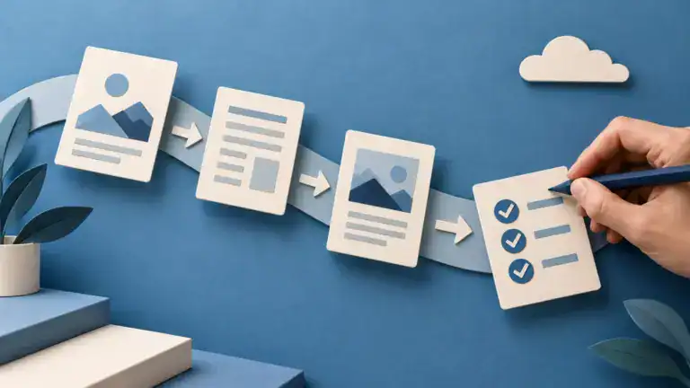 A person reviewing content before it moves through a publishing workflow.